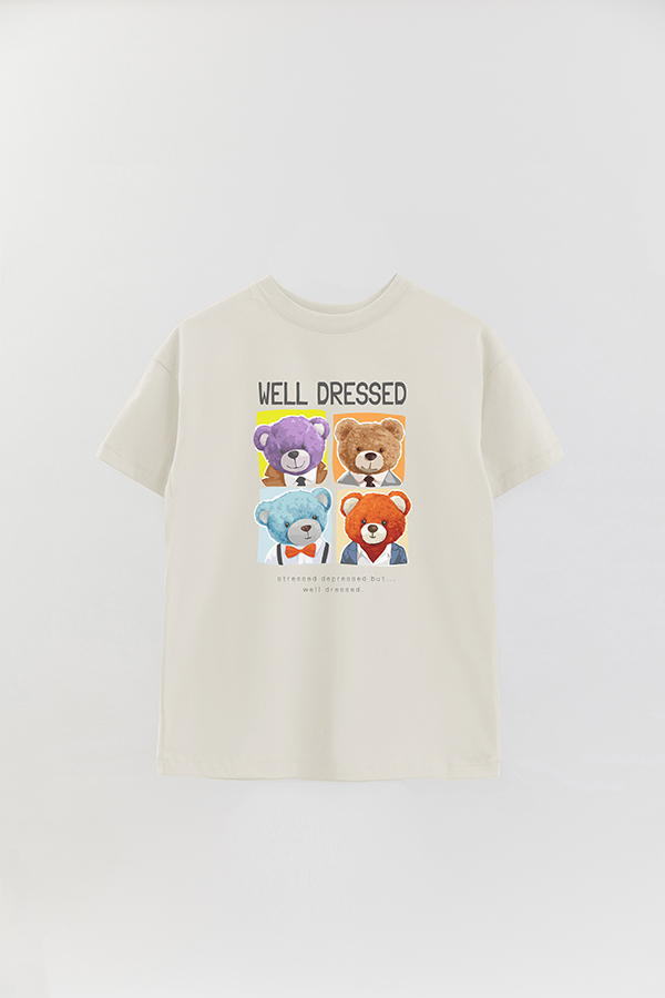 REMERA OVER ESTAMPADA UNISEX TEDDY WELL DRESSED