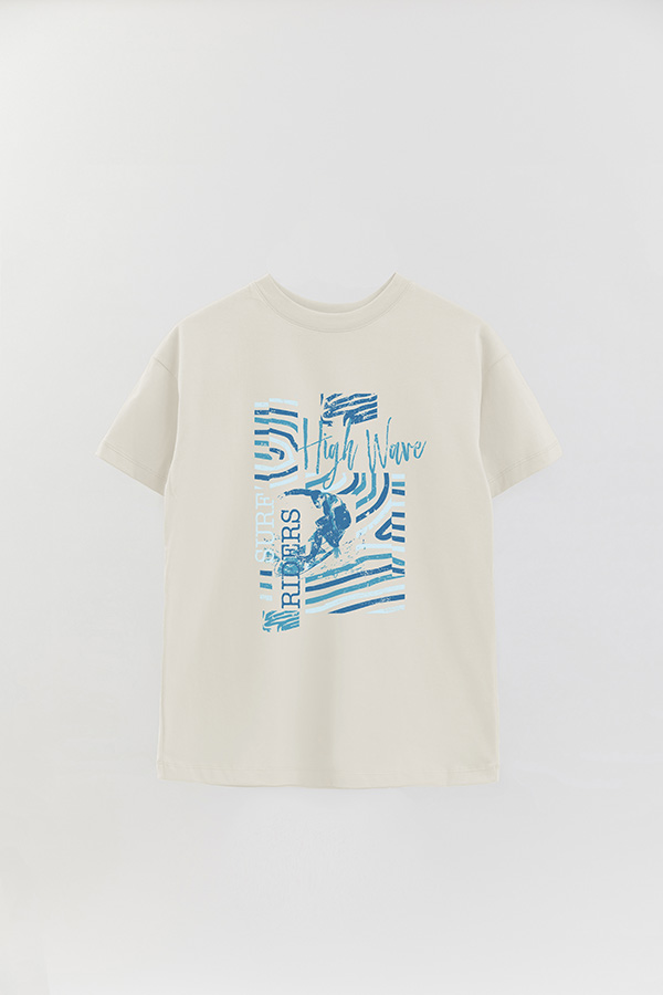 REMERA OVER ESTAMPADA HIGH WAVE SURF