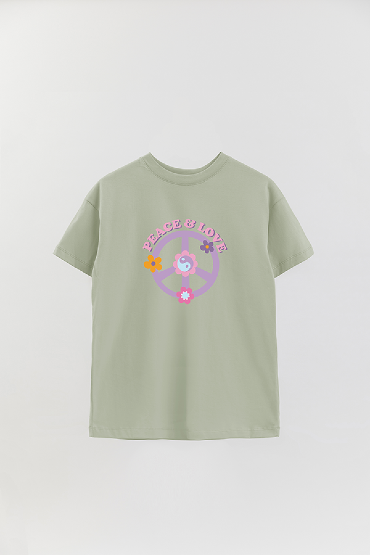 REMERA OVER ESTAMPADA LV2 PEACE AND LOVE