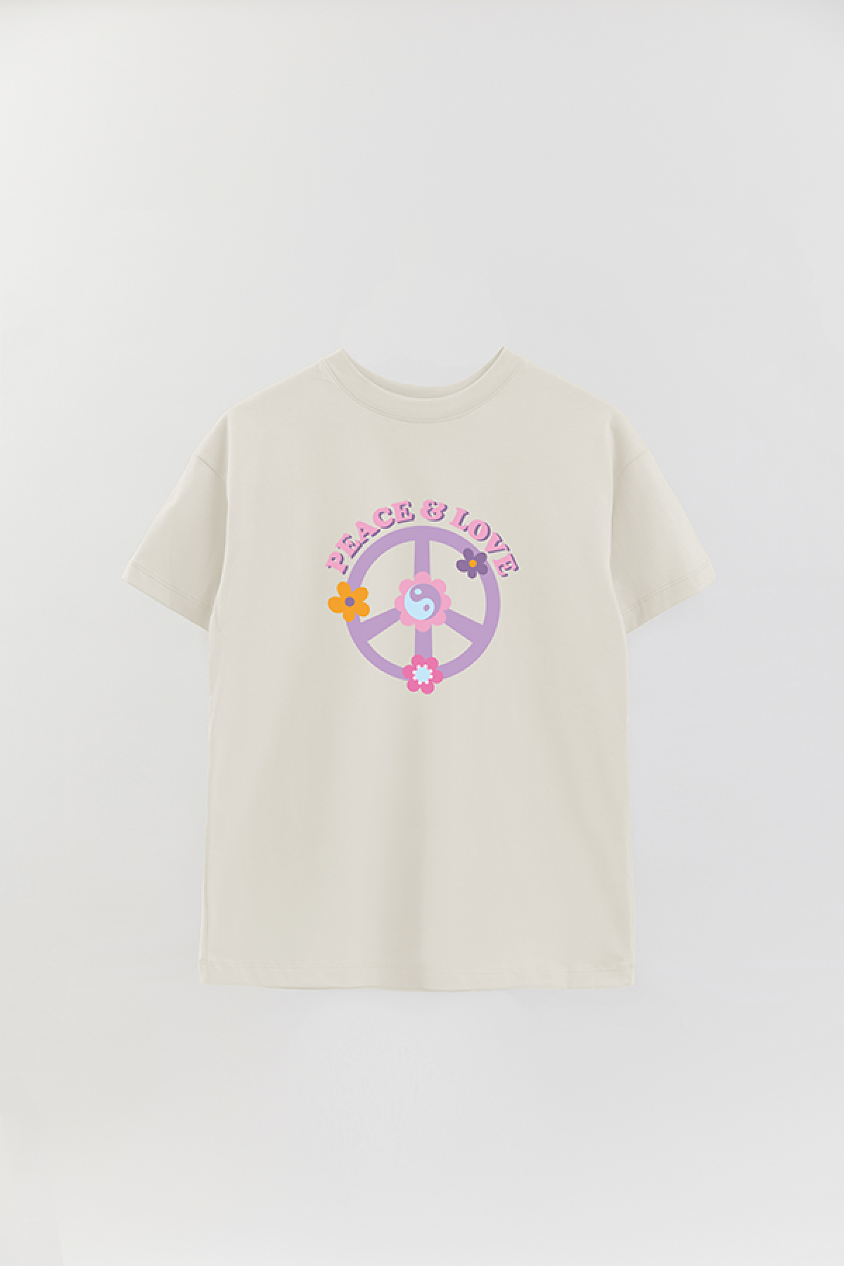 REMERA OVER ESTAMPADA LV2 PEACE AND LOVE