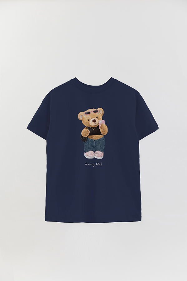 REMERA OVER ESTAMPADA UNISEX TEDDY SWAG GIRL