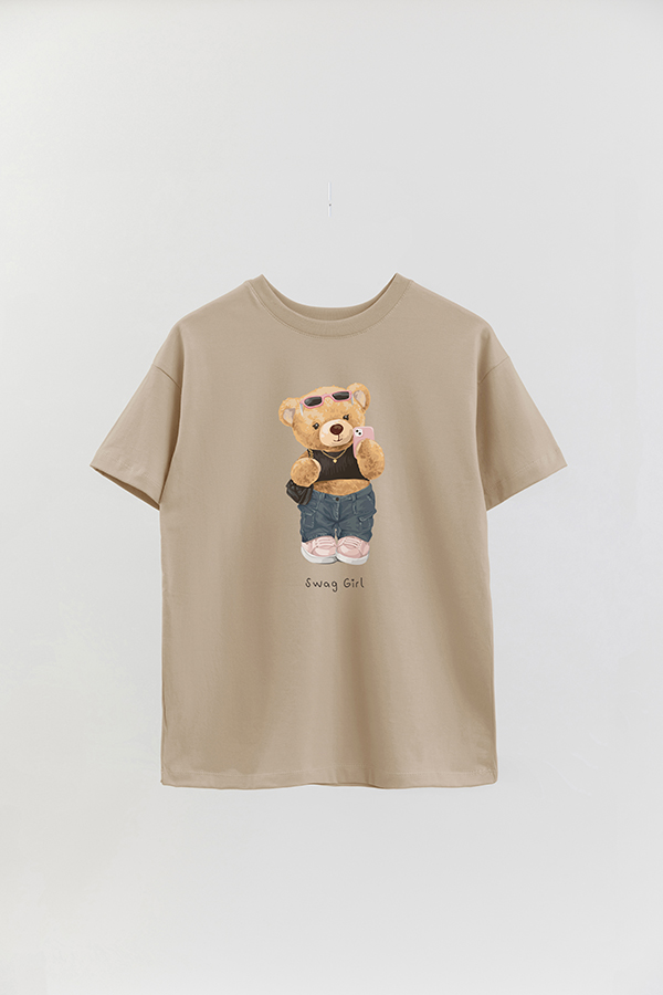 REMERA OVER ESTAMPADA UNISEX TEDDY SWAG GIRL
