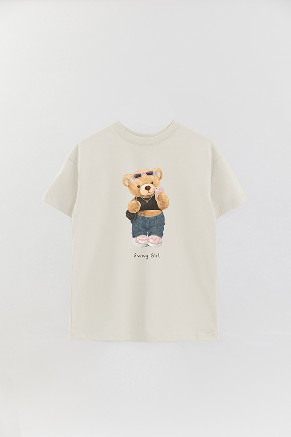 REMERA OVER ESTAMPADA UNISEX TEDDY SWAG GIRL