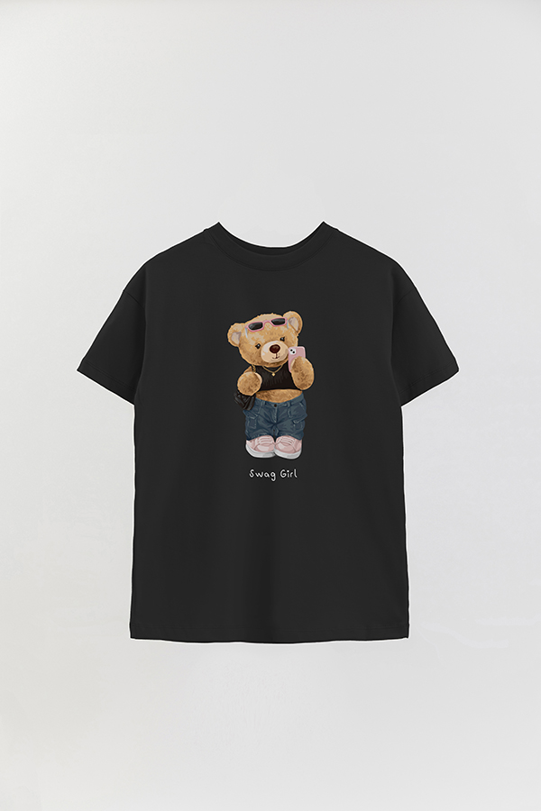 REMERA OVER ESTAMPADA UNISEX TEDDY SWAG GIRL