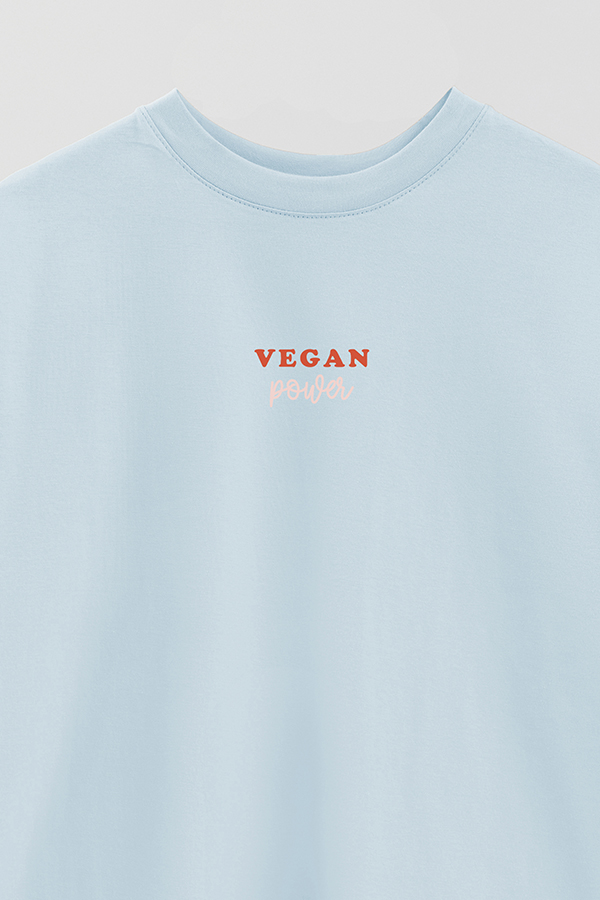 REMERA OVER ESTAMPADA VEGAN POWER