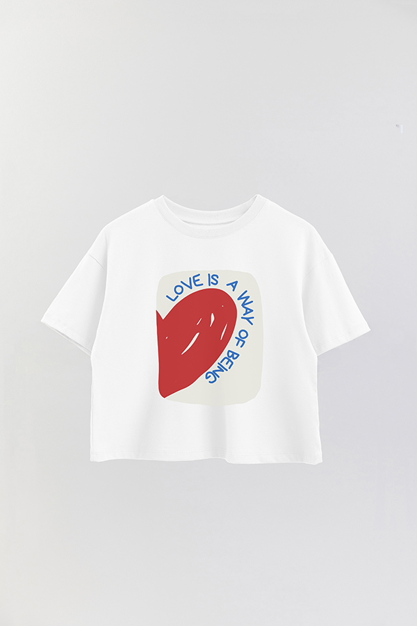 REMERA CROP ESTAMPADA ITALY CUORE AMORE