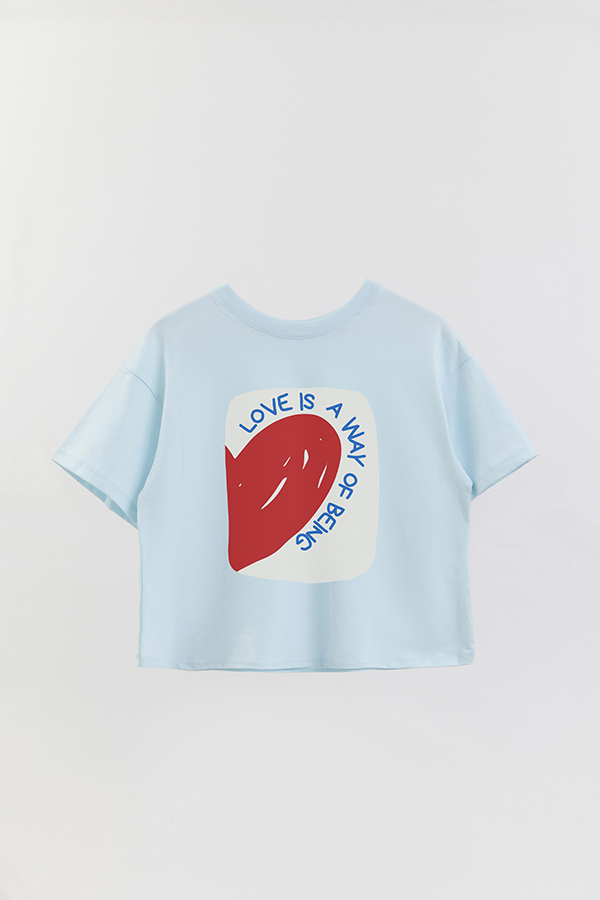 REMERA CROP ESTAMPADA ITALY CUORE AMORE
