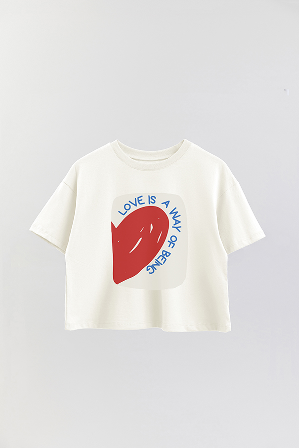 REMERA CROP ESTAMPADA ITALY CUORE AMORE
