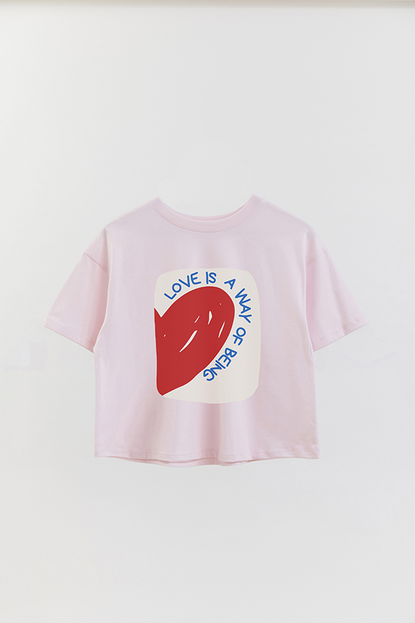 REMERA CROP ESTAMPADA ITALY CUORE AMORE