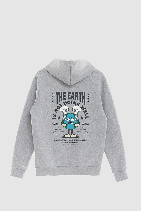 HOODIE ESTAMPADO CARTOON ILLUSTRATION THE EARTH
