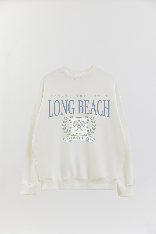 BUZO CREWNECK ESTAMPADO VARSITY LONG BEACH