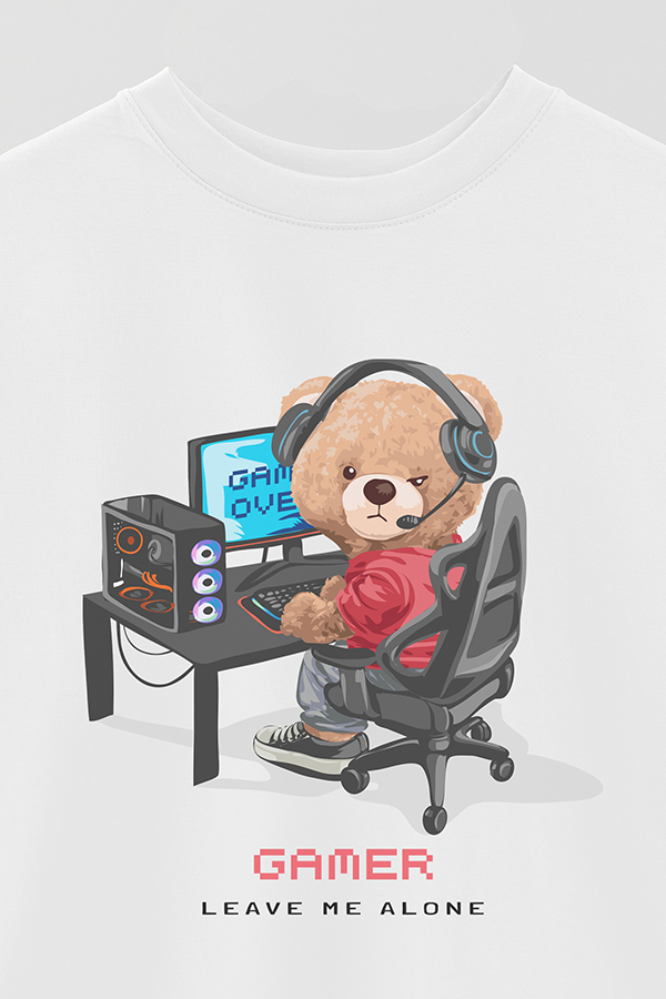 REMERA OVER ESTAMPADA UNISEX TEDDY GAMER