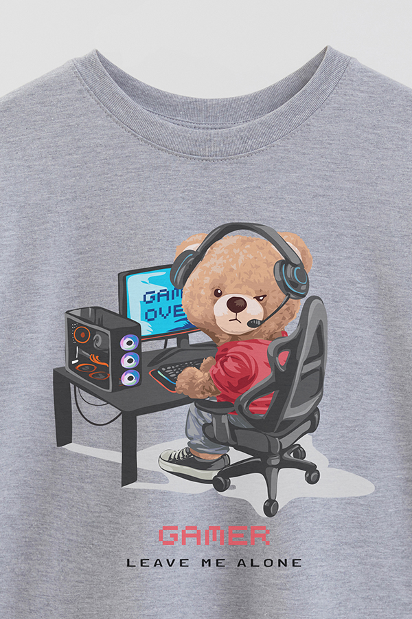 REMERA OVER ESTAMPADA UNISEX TEDDY GAMER