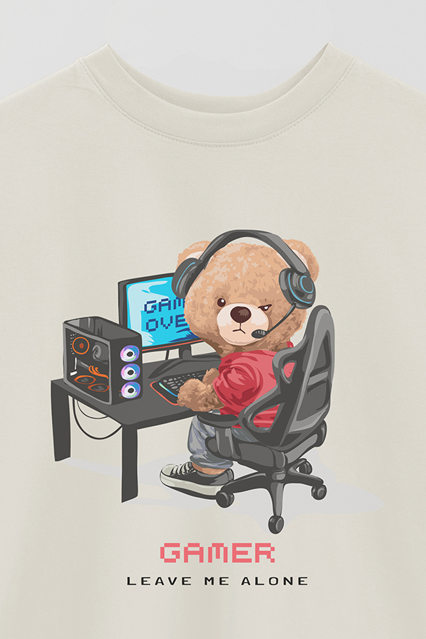 REMERA OVER ESTAMPADA UNISEX TEDDY GAMER