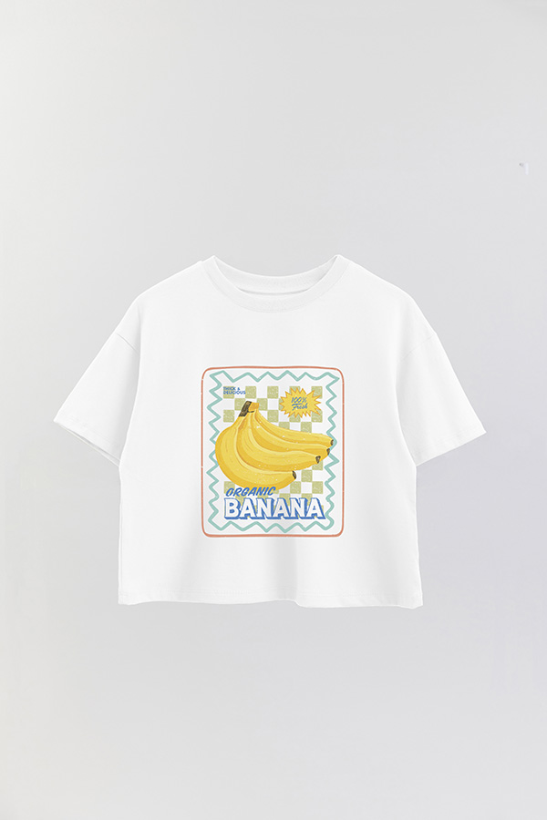 REMERA CROP ESTAMPADA FRSP ORGANIC BANANA
