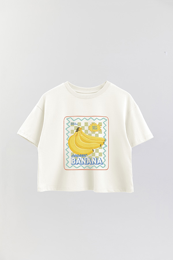 REMERA CROP ESTAMPADA FRSP ORGANIC BANANA