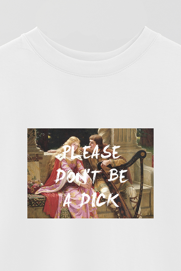 REMERA OVER ESTAMPADA ART COLLECTION 77 PLEASE DON'T BE A DICK
