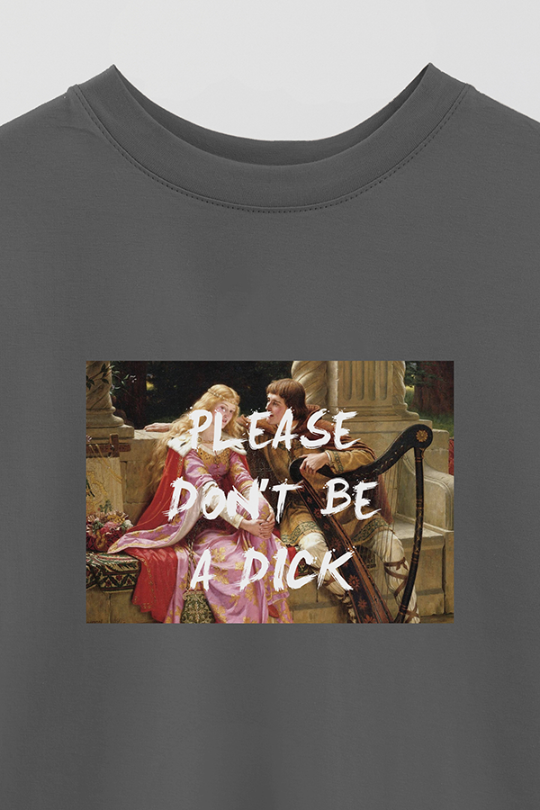 REMERA OVER ESTAMPADA ART COLLECTION 77 PLEASE DON'T BE A DICK