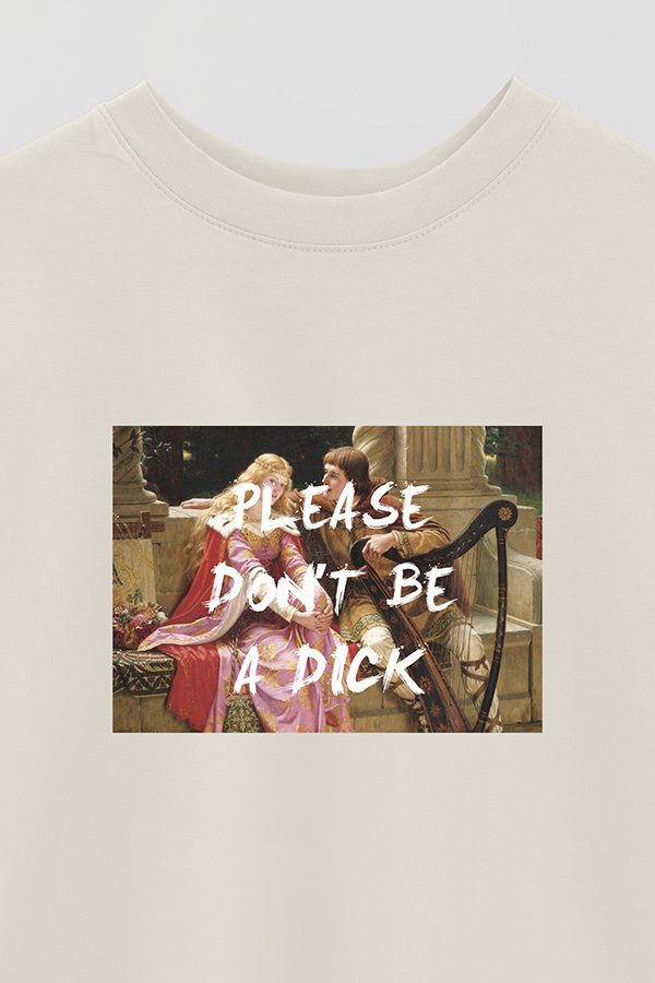 REMERA OVER ESTAMPADA ART COLLECTION 77 PLEASE DON'T BE A DICK