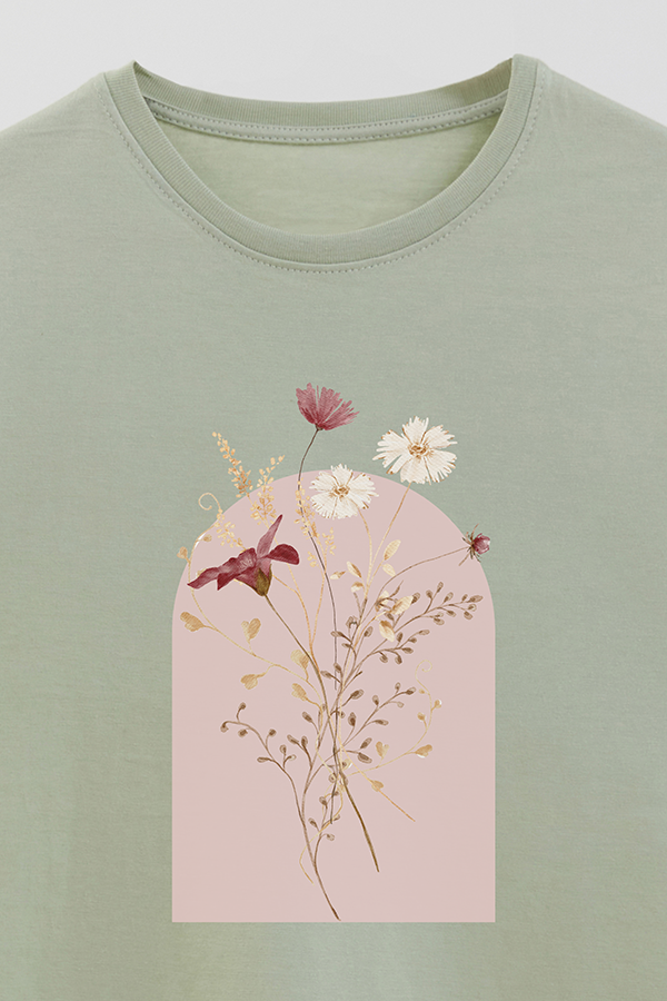 REMERA BASICA ESTAMPADA FLORAL ARCH 8