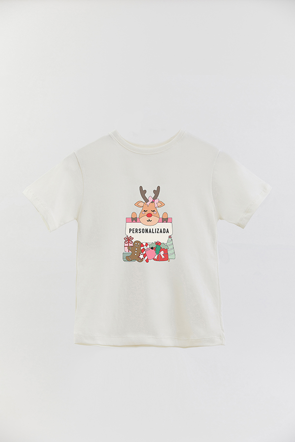 REMERA BASICA ESTAMPADA CHRISTMAS TAG PERSONALIZADA