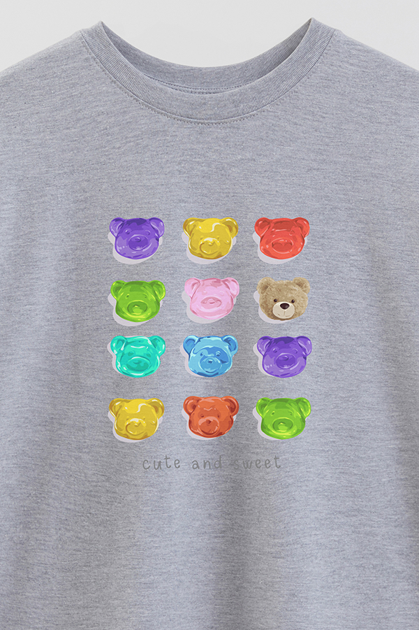REMERA OVER ESTAMPADA UNISEX TEDDY CUTE AND SWEET