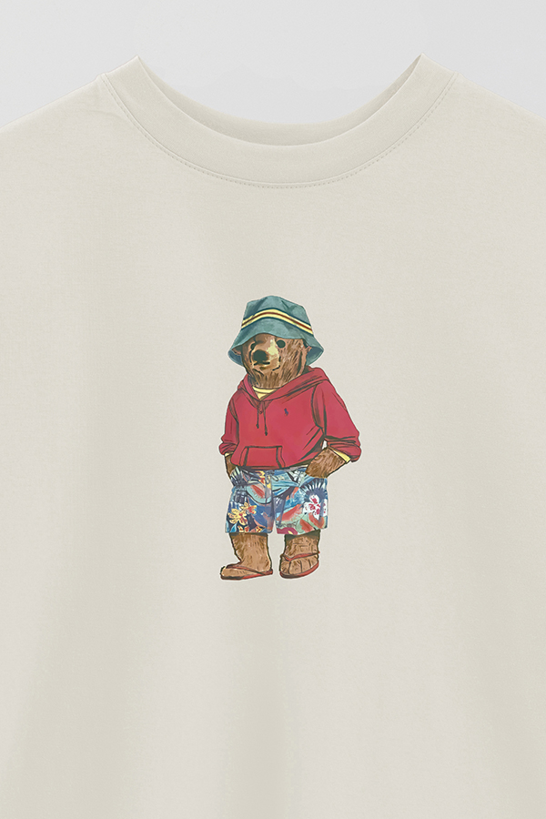 REMERA OVER ESTAMPADA UNISEX BEAR SURFER