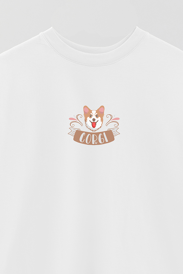 REMERA OVER ESTAMPADA DOG CORGI PUPPY