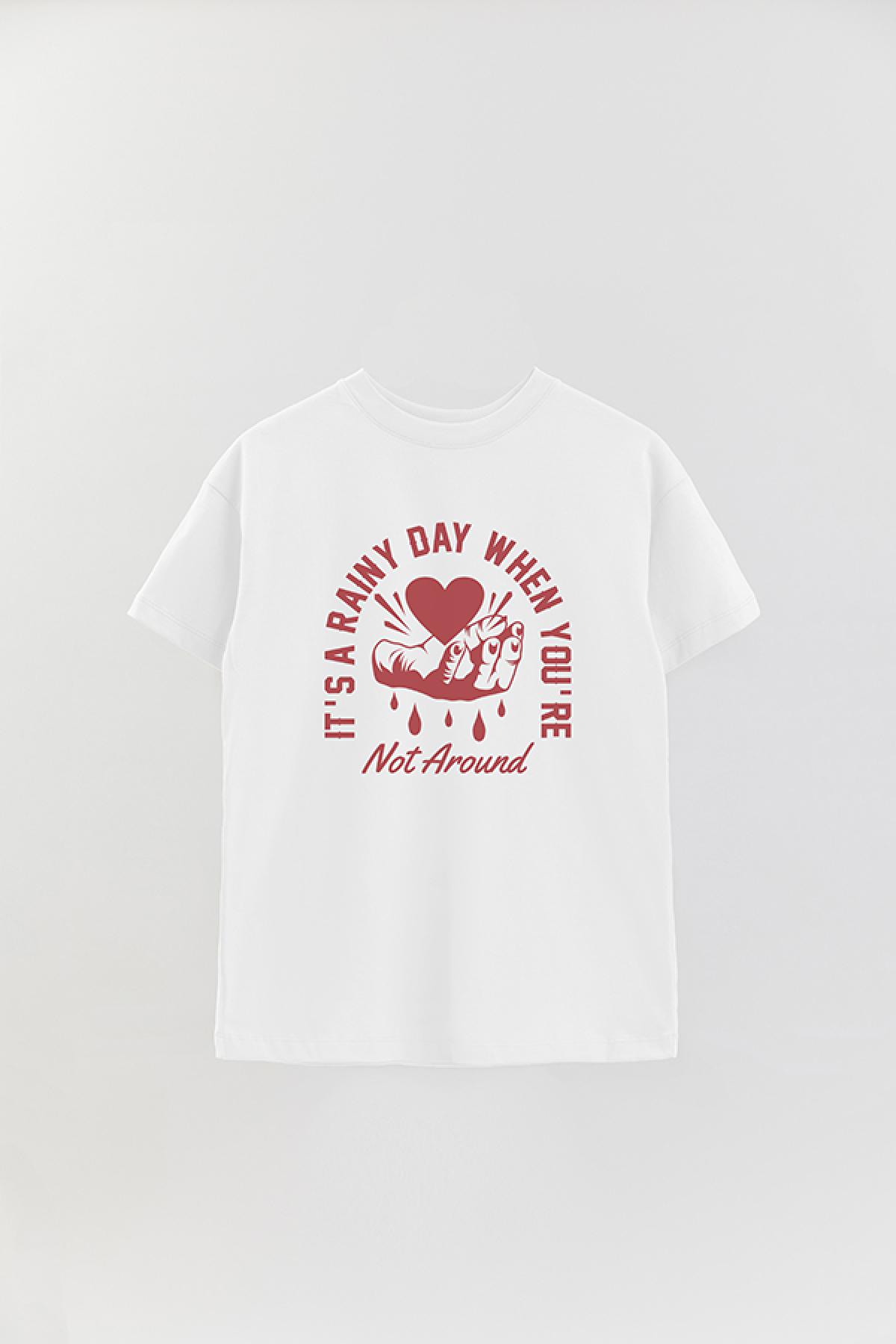 REMERA OVER ESTAMPADA GR IT'S A RAINY DAY WHEN YOU ARE NOT AROUND