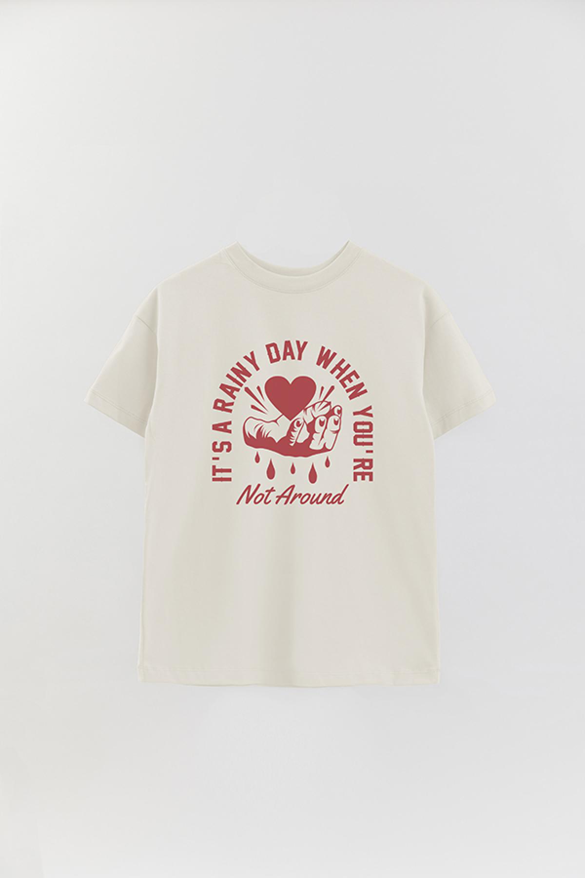 REMERA OVER ESTAMPADA GR IT'S A RAINY DAY WHEN YOU ARE NOT AROUND