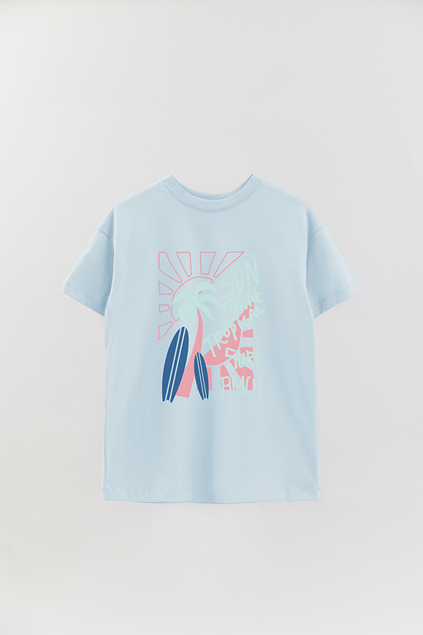 REMERA OVER ESTAMPADA SUNSHINE TROPICAL
