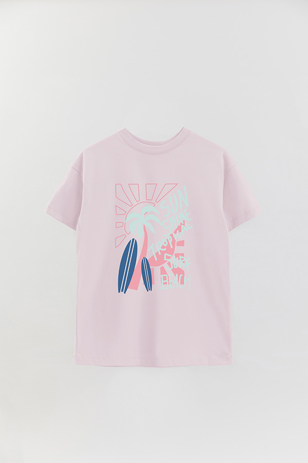 REMERA OVER ESTAMPADA SUNSHINE TROPICAL
