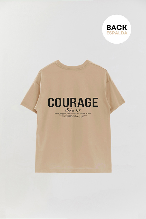 REMERA OVER ESTAMPADA UNISEX ESPALDA COURAGE