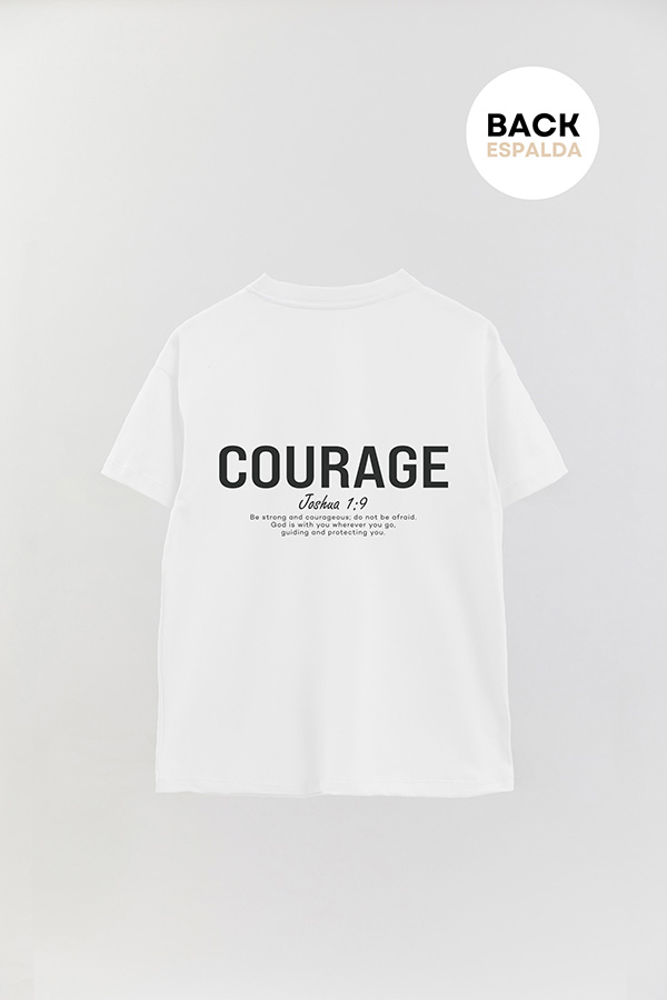 REMERA OVER ESTAMPADA UNISEX ESPALDA COURAGE