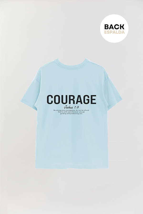 REMERA OVER ESTAMPADA UNISEX ESPALDA COURAGE