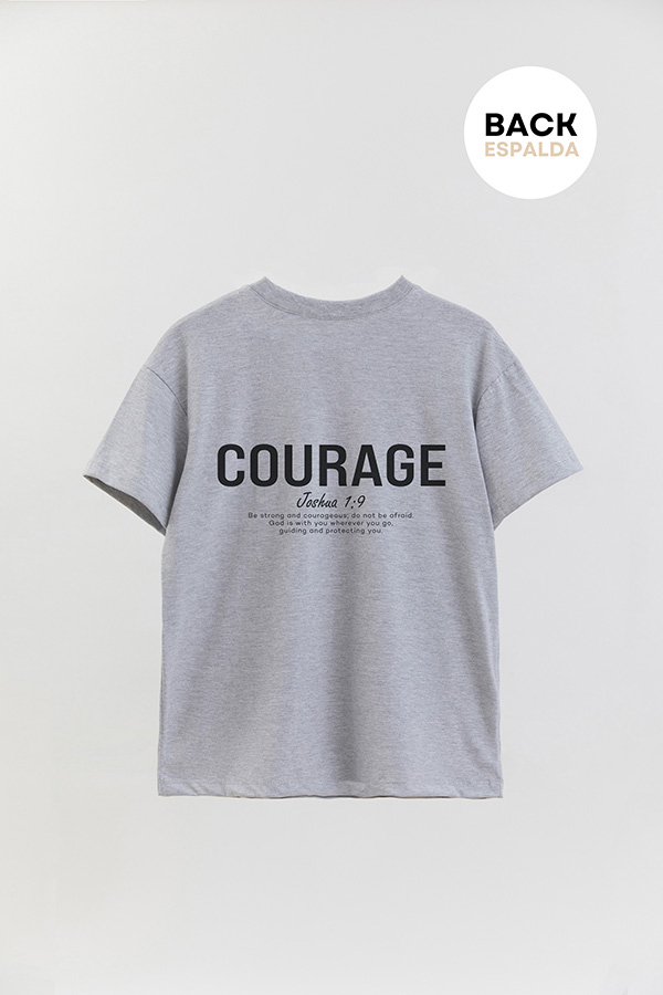 REMERA OVER ESTAMPADA UNISEX ESPALDA COURAGE