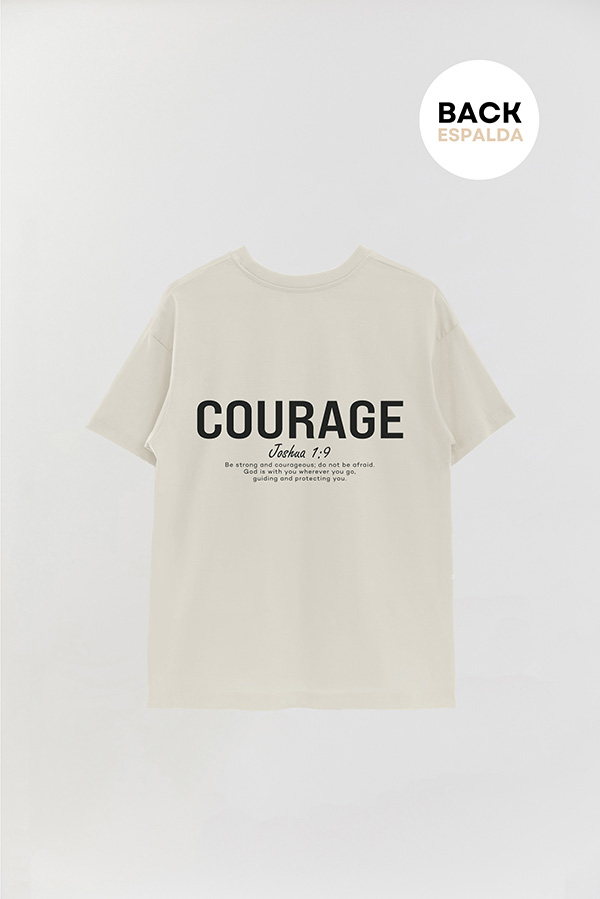 REMERA OVER ESTAMPADA UNISEX ESPALDA COURAGE