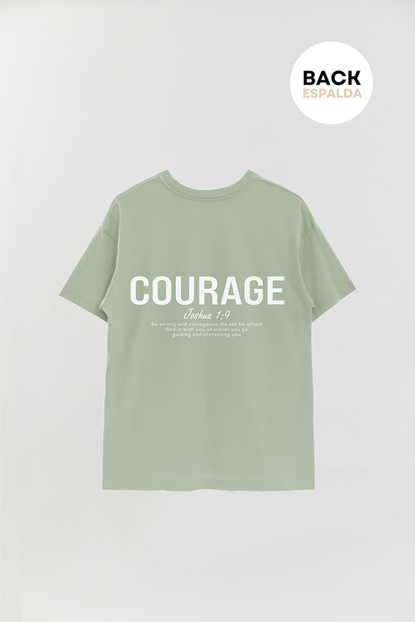 REMERA OVER ESTAMPADA UNISEX ESPALDA COURAGE