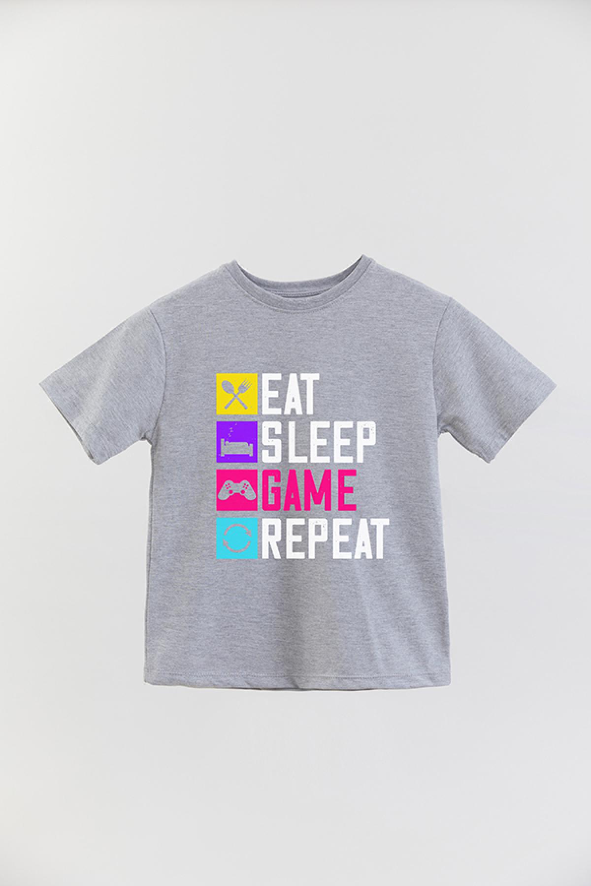 REMERA BASIC BOY GM EAT SLEEP GAME REPEAT NEON