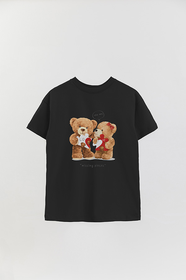 REMERA OVER ESTAMPADA UNISEX TEDDY MISSING PIECES