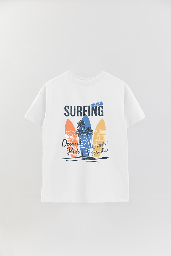 REMERA OVER ESTAMPADA SURFING CLUB