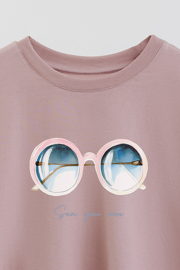 REMERA CROP ESTAMPADA COASTAL SEA YOU SOON