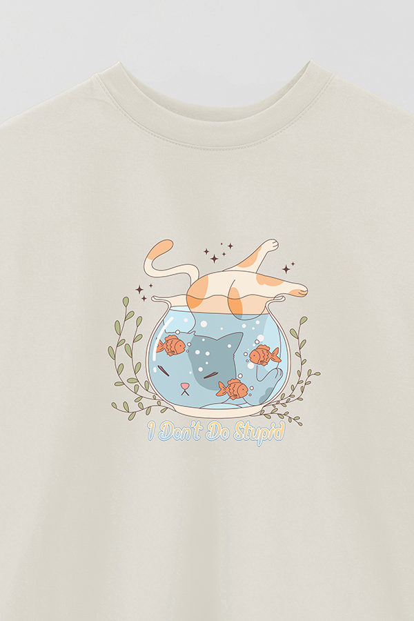 REMERA OVER ESTAMPADA CAT FISH TANK