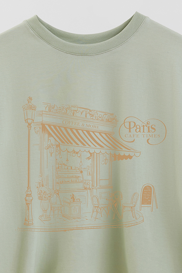 REMERA CROP ESTAMPADA CAFE TIME
