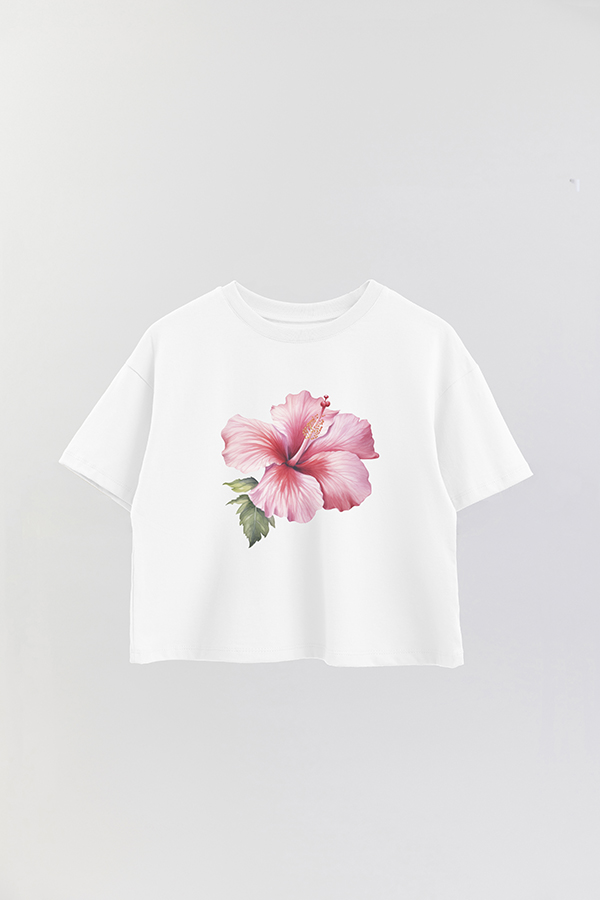 REMERA CROP ESTAMPADA HIBISCUS 1
