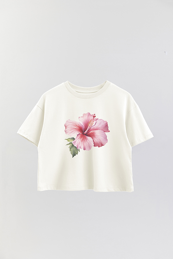 REMERA CROP ESTAMPADA HIBISCUS 1