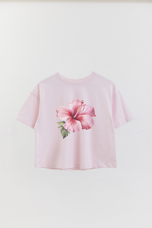 REMERA CROP ESTAMPADA HIBISCUS 1