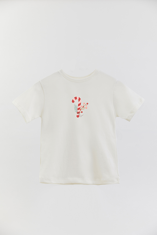 REMERA BASICA ESTAMPADA PASTEL CHRISTMAS CANDY