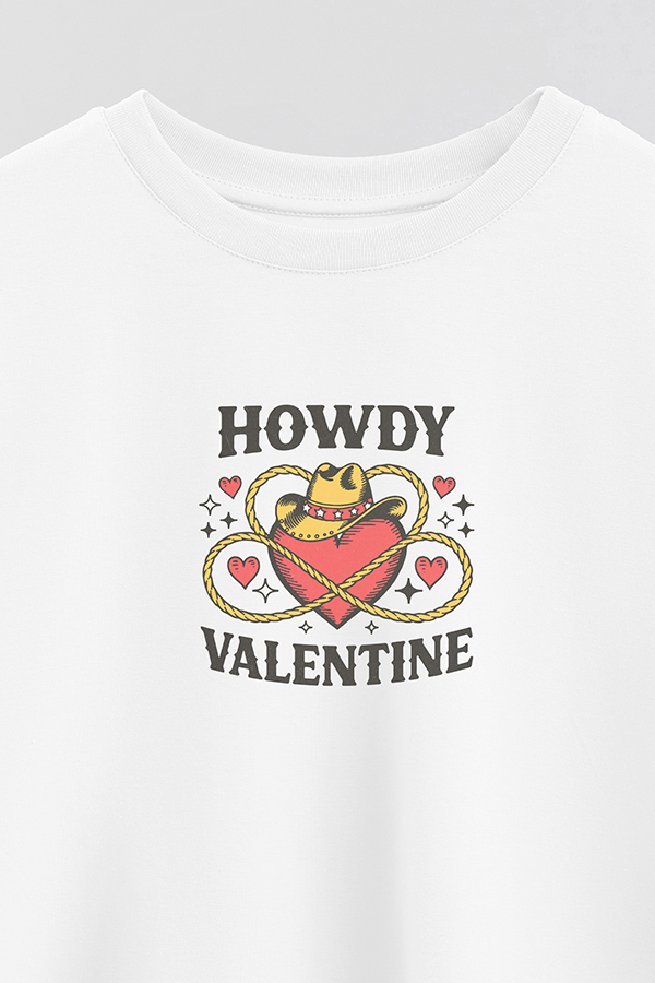 REMERA CROP ESTAMPADA FABULOUS VALENTINE HOWDY VALENTINE