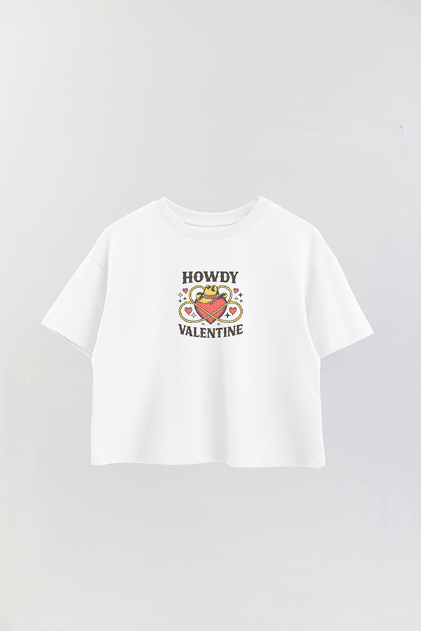 REMERA CROP ESTAMPADA FABULOUS VALENTINE HOWDY VALENTINE